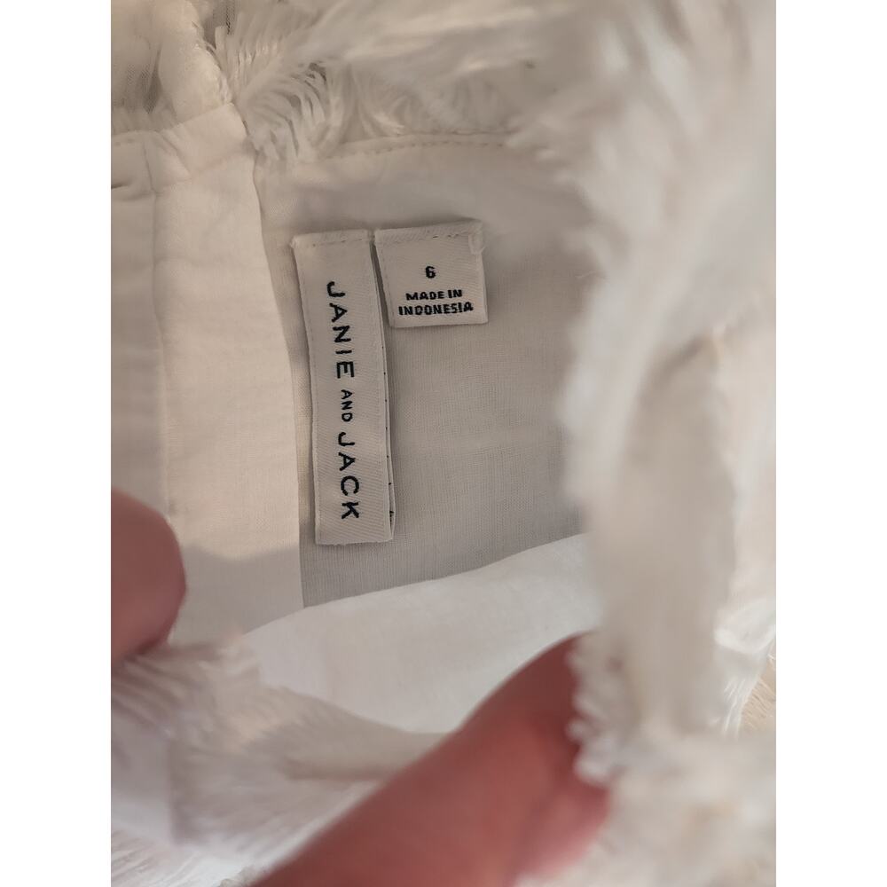 Janie and Jack Girls White Feather Dress Sz 6 - Picture 4 of 5